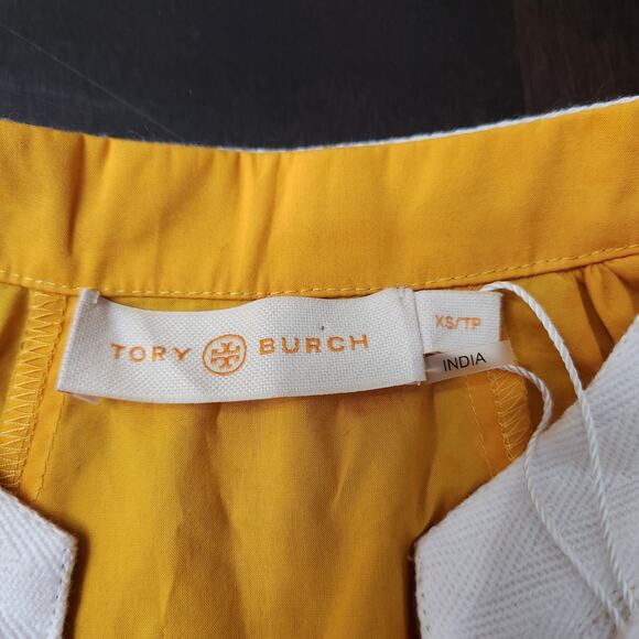 NWT Tory Burch Puffed Sleeve Tunic Vine Orange Size XS - Picture 3 of 7